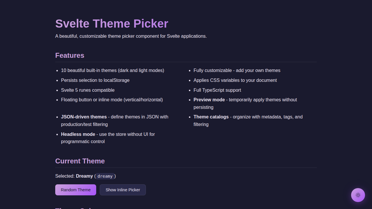 Svelte Theme Picker